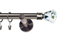 Karnisze nowoczesne NEO na wymiar pojedynczy 19mm Clarex Crystal antracyt