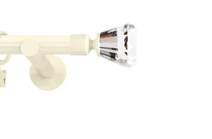 Karnisze nowoczesne NEO na wymiar pojedynczy 19mm Clarex Crystal ivory (kość słoniowa)