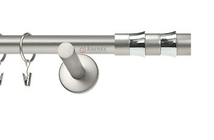 Karnisze nowoczesne NEO na wymiar pojedynczy 19mm Fresno chrom mat