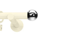 Karnisze nowoczesne NEO na wymiar pojedynczy 19mm Kula ivory (kość słoniowa)