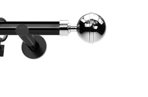 Karnisze nowoczesne NEO na wymiar pojedynczy 19mm Kula Elegant czarny