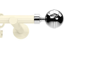 Karnisze nowoczesne NEO na wymiar pojedynczy 19mm Kula Elegant ivory (kość słoniowa)