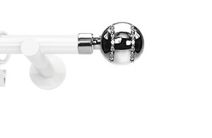 Karnisze nowoczesne NEO na wymiar pojedynczy 19mm Pico Crystal biały