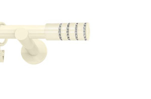 Karnisze nowoczesne NEO na wymiar pojedynczy 19mm Rosetti Crystal ivory (kość słoniowa)