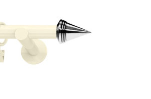 Karnisze nowoczesne NEO na wymiar pojedynczy 19mm Stożek ivory (kość słoniowa)
