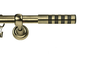 Karnisz Metalowy Rzymski pojedynczy 16mm Dakota Premium antyk mosiądz