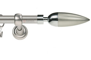 Karnisz Metalowy Rzymski pojedynczy 16mm Kazur chrom mat