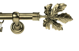 Karnisz Metalowy Rzymski pojedynczy 16mm Klon antyk mosiądz