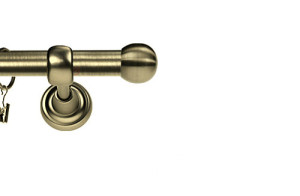 Karnisz Metalowy Rzymski pojedynczy 16mm Kula antyk mosiądz