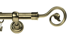 Karnisz Metalowy Rzymski pojedynczy 16mm Spiralka antyk mosiądz