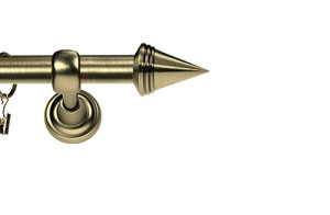 Karnisz Metalowy Rzymski pojedynczy 16mm Stożek antyk mosiądz