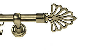 Karnisz Metalowy Rzymski pojedynczy 16mm Wachlarz antyk mosiądz