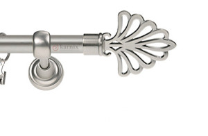 Karnisz Metalowy Rzymski pojedynczy 16mm Wachlarz chrom mat