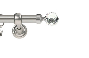 Karnisze Metalowe Rzymskie pojedynczy 25mm Beluna Crystal chrom mat