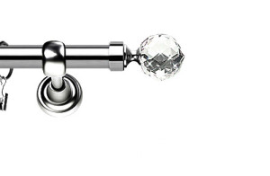 Karnisze Metalowe Rzymskie pojedynczy 25mm Beluna Crystal INOX