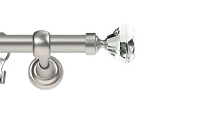 Karnisze Metalowe Rzymskie pojedynczy 25mm Clarex Crystal chrom mat
