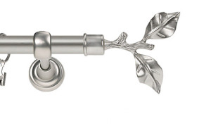 Karnisze Metalowe Rzymskie pojedynczy 25mm Gałązka chrom mat