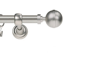 Karnisze Metalowe Rzymskie pojedynczy 25mm Kula Elegant chrom mat