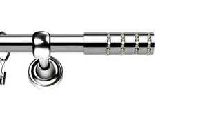 Karnisze Metalowe Rzymskie pojedynczy 25mm Rosetti Crystal INOX