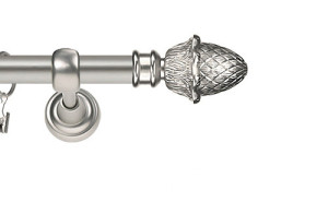 Karnisze Metalowe Rzymskie pojedynczy 25mm Żołądź chrom mat