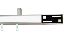 Karnisze apartamentowe sufitowe aveno pojedynczy 31x13mm Aster Chrom mat - biały
