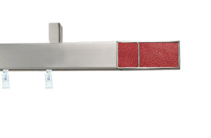 Karnisze apartamentowe sufitowe aveno pojedynczy 31x13mm Croco Red Chrom mat