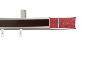 Karnisze apartamentowe sufitowe aveno pojedynczy 31x13mm Croco Red Chrom mat - wenge