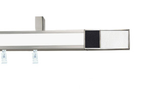 Karnisze apartamentowe sufitowe aveno pojedynczy 31x13mm Croco W/B Chrom mat - biały
