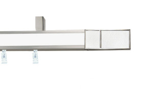 Karnisze apartamentowe sufitowe aveno pojedynczy 31x13mm Croco White Chrom mat - biały