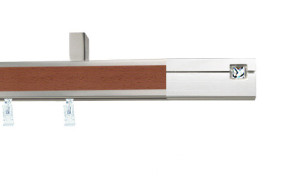 Karnisze apartamentowe sufitowe aveno pojedynczy 31x13mm Siso Crystal Chrom mat - calvados