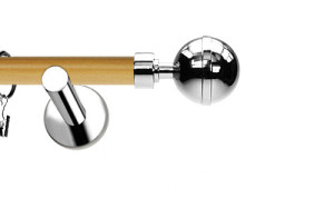 Karnisze Nowoczesne NEO Prestige pojedynczy 19mm Kula Elegant INOX - pinia
