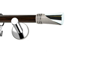 Karnisze Nowoczesne NEO Prestige pojedynczy 19mm Loca INOX - wenge