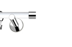 Karnisze Nowoczesne NEO Prestige pojedynczy 19mm Luna INOX - biały