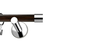Karnisze Nowoczesne NEO Prestige pojedynczy 19mm Luna INOX - wenge