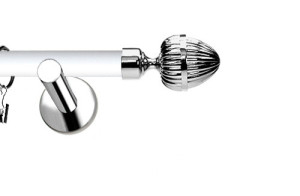 Karnisze Nowoczesne NEO Prestige pojedynczy 19mm Milano INOX - biały