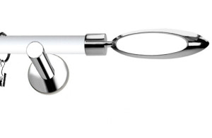 Karnisze Nowoczesne NEO Prestige pojedynczy 19mm Mirella INOX - biały
