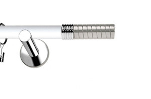 Karnisze Nowoczesne NEO Prestige pojedynczy 19mm Optima INOX - biały