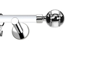 Karnisze Nowoczesne NEO Prestige pojedynczy 19mm Pico Crystal INOX - biały