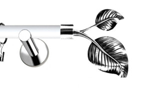 Karnisze Nowoczesne NEO Prestige pojedynczy 19mm Sorento INOX - biały