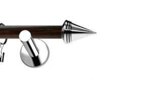 Karnisze Nowoczesne NEO Prestige pojedynczy 19mm Stożek INOX - wenge