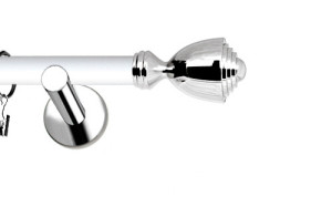 Karnisze Nowoczesne NEO Prestige pojedynczy 19mm Avanti INOX - biały