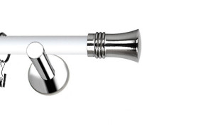 Karnisze Nowoczesne NEO Prestige pojedynczy 19mm Capri INOX - biały