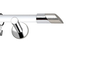 Karnisze Nowoczesne NEO Prestige pojedynczy 19mm Falko INOX - biały