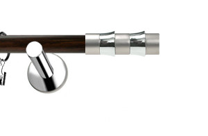 Karnisze Nowoczesne NEO Prestige pojedynczy 19mm Fresno INOX - wenge