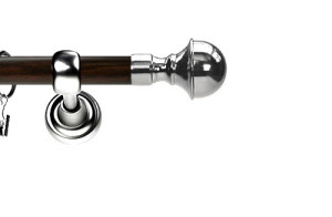 Karnisz Metalowy Prestige pojedynczy 19mm Bella INOX - wenge