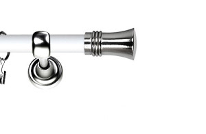 Karnisz Metalowy Prestige pojedynczy 19mm Capri INOX - biały