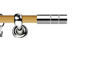 Karnisz Metalowy Prestige pojedynczy 19mm Cylinder INOX - pinia