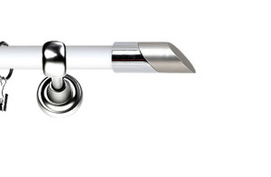 Karnisz Metalowy Prestige pojedynczy 19mm Falko INOX - biały