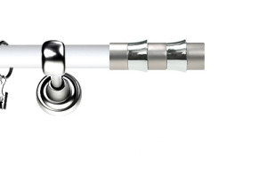 Karnisz Metalowy Prestige pojedynczy 19mm Fresno INOX - biały