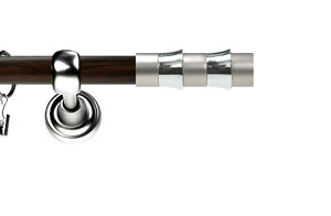 Karnisz Metalowy Prestige pojedynczy 19mm Fresno INOX - wenge